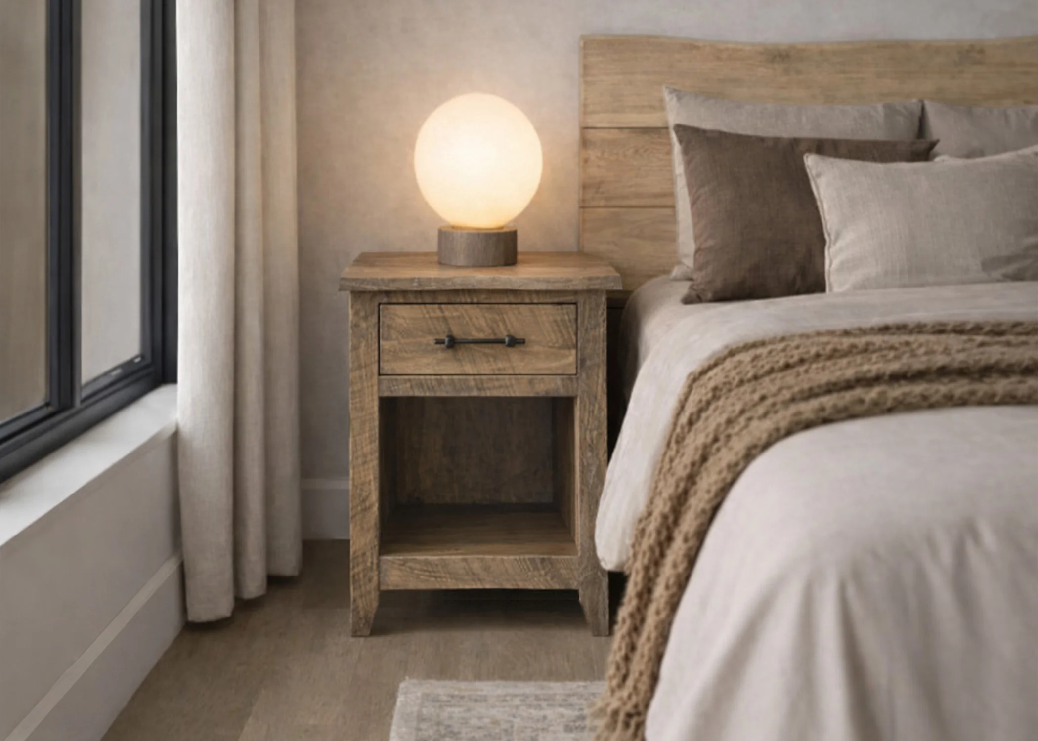 Live Edge 1 Drawer Nightstand - Image 3