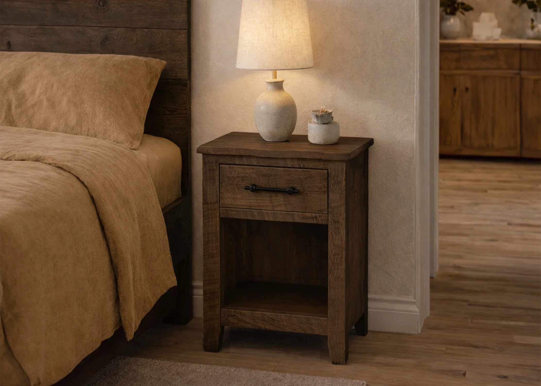 Live Edge 1 Drawer Nightstand - Image 4