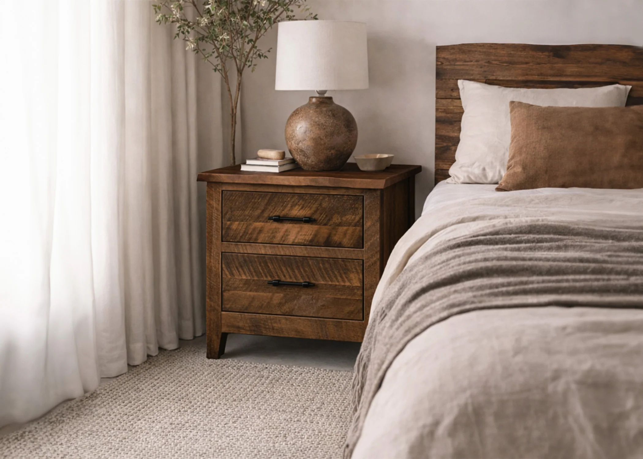 Live Edge 2 Drawer Nightstand - Image 3